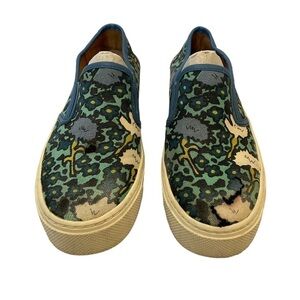 Coach Cameron Aqua Blue Slip On Sneakers Size 7.5